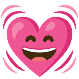 grinning face with smiling eyes and beating heart