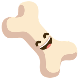 grinning face with smiling eyes and bone