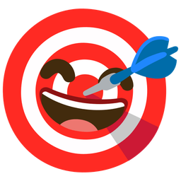 grinning face with smiling eyes and bow and arrow