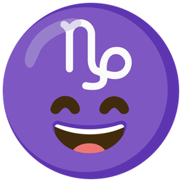 grinning face with smiling eyes and Capricorn