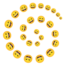 grinning face with smiling eyes and cyclone