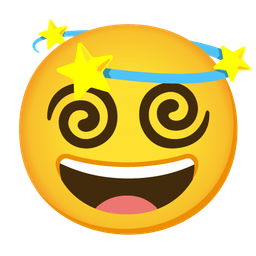 grinning face with smiling eyes and dizzy