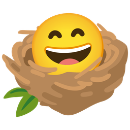 grinning face with smiling eyes and empty nest