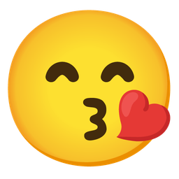 Grinning face with smiling eyes and Face blowing a kiss