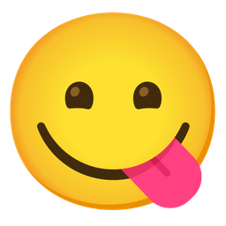 Grinning face with smiling eyes and Face savoring food