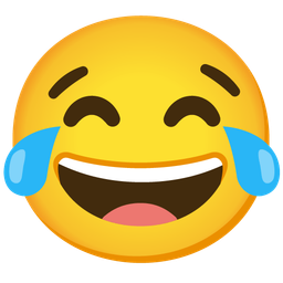 Grinning face with smiling eyes and Face with tears of joy