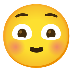 grinning face with smiling eyes and flushed face