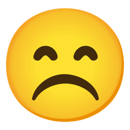 grinning face with smiling eyes and frowning face