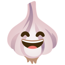 grinning face with smiling eyes and garlic