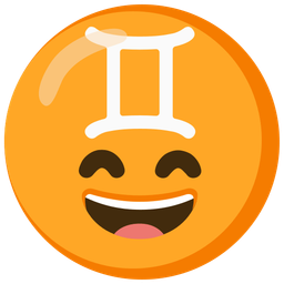 grinning face with smiling eyes and Gemini