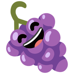 grinning face with smiling eyes and grapes