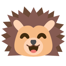 grinning face with smiling eyes and hedgehog