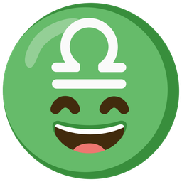 grinning face with smiling eyes and Libra
