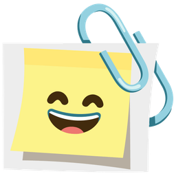 grinning face with smiling eyes and linked paperclips