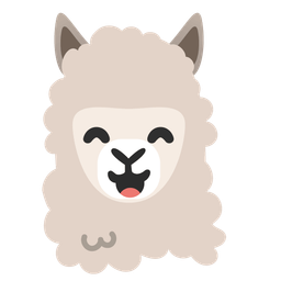 grinning face with smiling eyes and llama