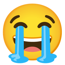 grinning face with smiling eyes and loudly crying face