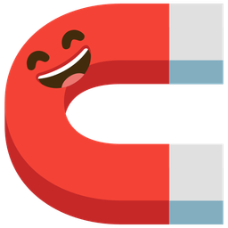 grinning face with smiling eyes and magnet