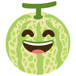 grinning face with smiling eyes and melon