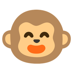 grinning face with smiling eyes and monkey face