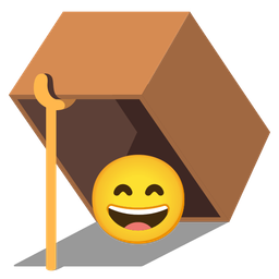 grinning face with smiling eyes and mouse trap