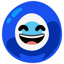 grinning face with smiling eyes and nazar amulet