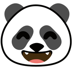 grinning face with smiling eyes and panda