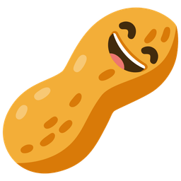 grinning face with smiling eyes and peanuts