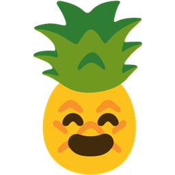 grinning face with smiling eyes and pineapple