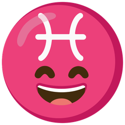 grinning face with smiling eyes and Pisces
