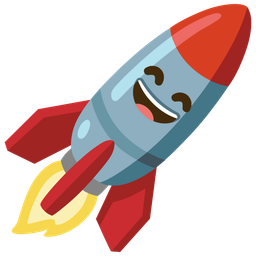grinning face with smiling eyes and rocket