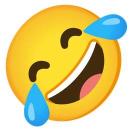 Grinning face with smiling eyes and Rolling on the floor laughing