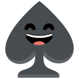 grinning face with smiling eyes and spade suit