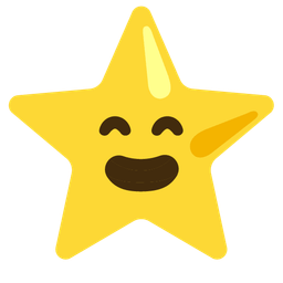grinning face with smiling eyes and star