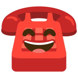 grinning face with smiling eyes and telephone