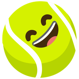 grinning face with smiling eyes and tennis