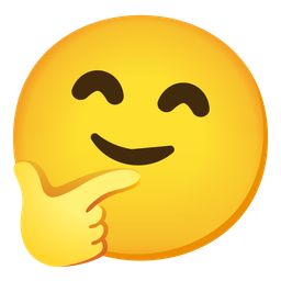 grinning face with smiling eyes and thinking face