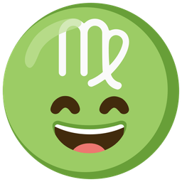 grinning face with smiling eyes and Virgo