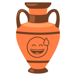 grinning face with sweat and amphora