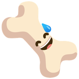 grinning face with sweat and bone