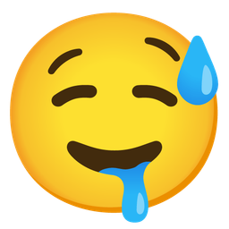 grinning face with sweat and drooling face