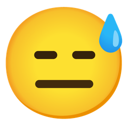 grinning face with sweat and expressionless face