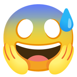 grinning face with sweat and face screaming in fear