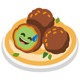 grinning face with sweat and falafel