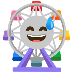 grinning face with sweat and ferris wheel