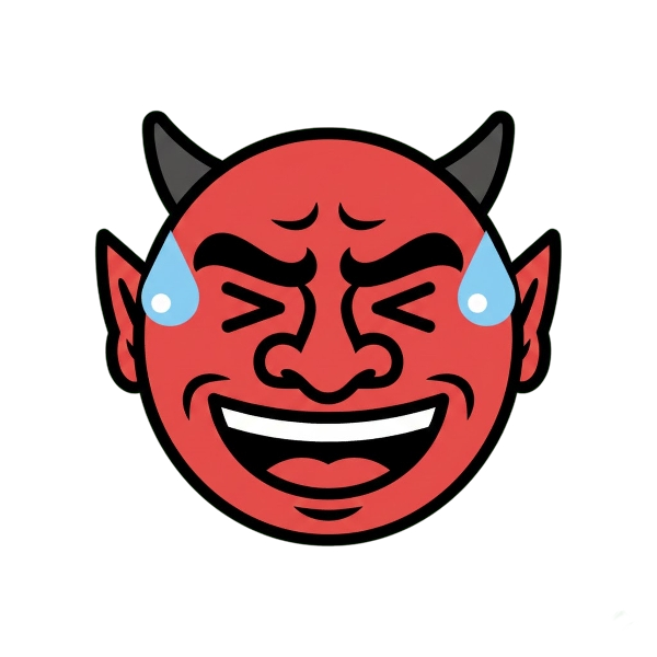 Grinning face with sweat and Goblin