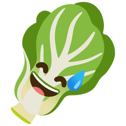 grinning face with sweat and leafy green