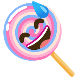 grinning face with sweat and lollipop
