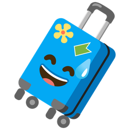 grinning face with sweat and luggage