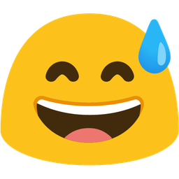 grinning face with sweat and magic wand