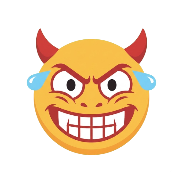 Grinning face with sweat and Ogre